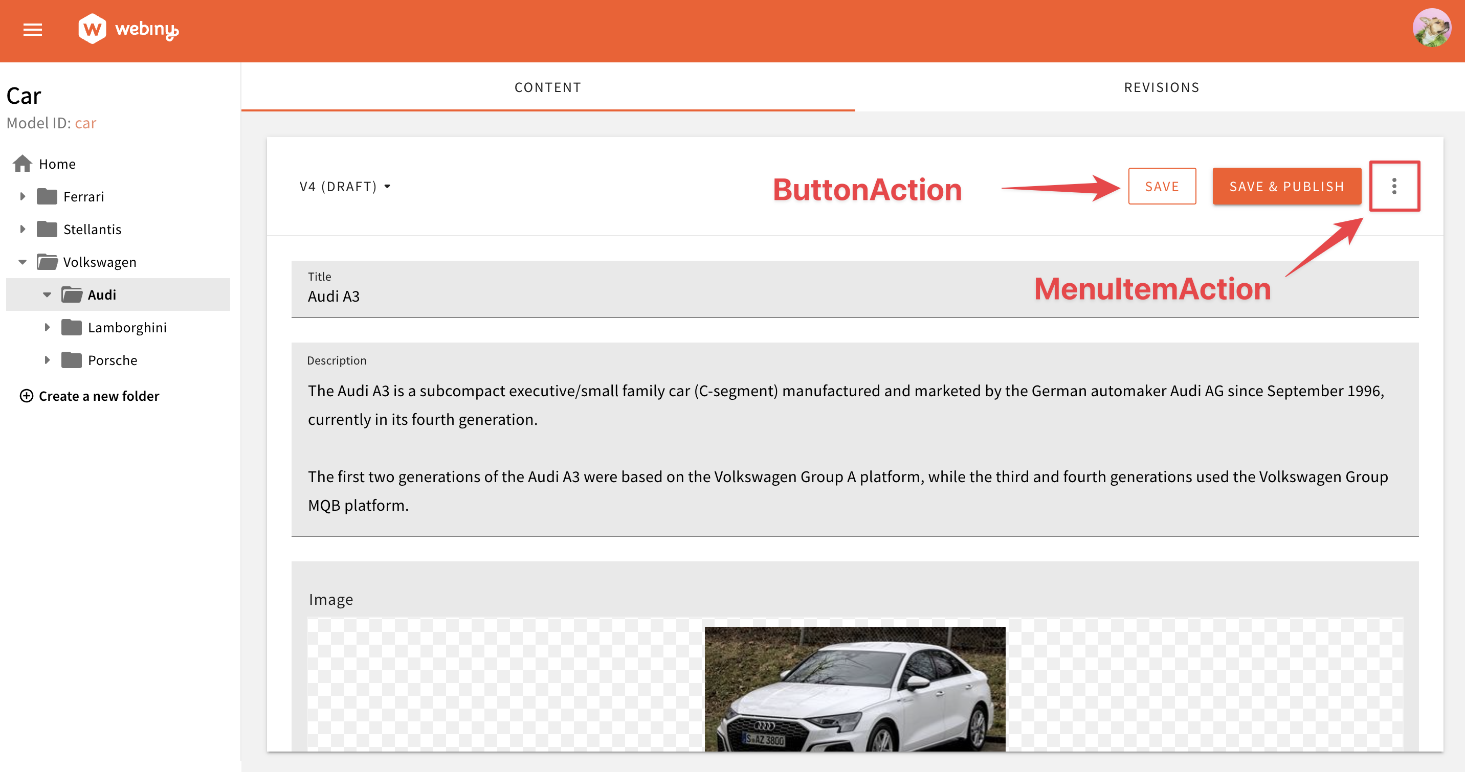 Overview built-in actions