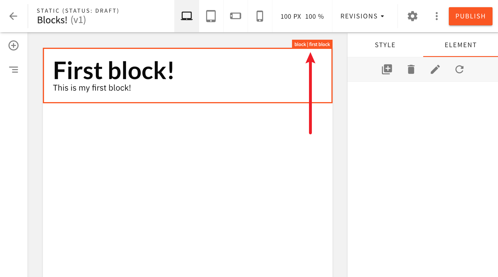 Block Name Displayed In the Page Editor